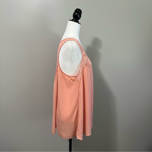 Love & Legend Crochet Cotton Peach Sleeveless Top - Picture 5 of 10